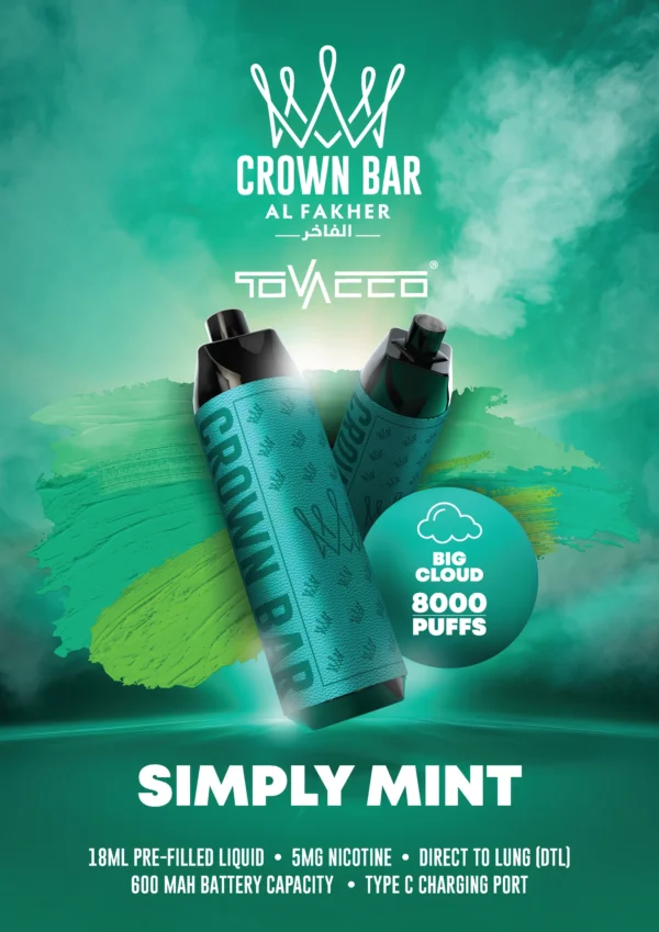 Al Fakher Vape Crown Bar Big Cloud 8000 Puffs 5% Nicotine Disposable Vape Wholesale - European Warehouse Stock - AlsoVape - 4