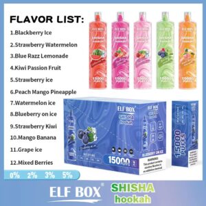 ELF BOX LS15000 Puff Shisha Hookah 0% 2% 5% Nicotine Rechargeable Disposable Vape Wholesale - AlsoVape - 16