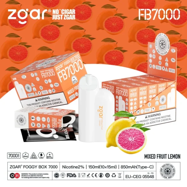 ZGAR FOGGY BOX 7000 Puffs 2% Nicotine Rechargeable Vape μιας χρήσης Χονδρική - AlsoVape - 2