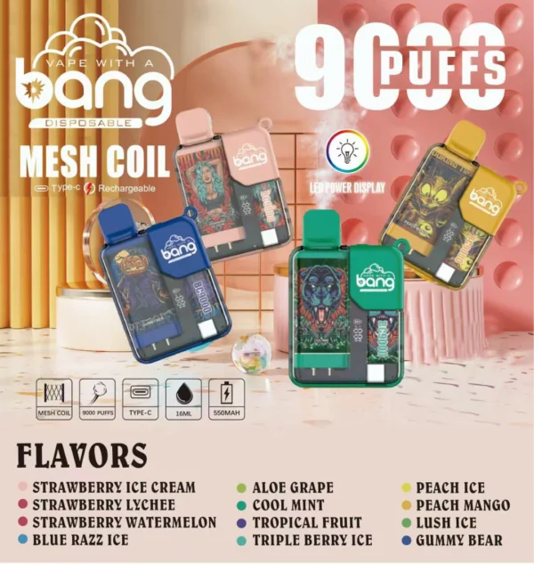 Bang BC 9000 Puffs 0% 2% 3% 5% Stilo de vaporizator reîncărcabil de unică folosință cu conținut scăzut de nicotină Cumpărați cu ridicata - AlsoVape - 1