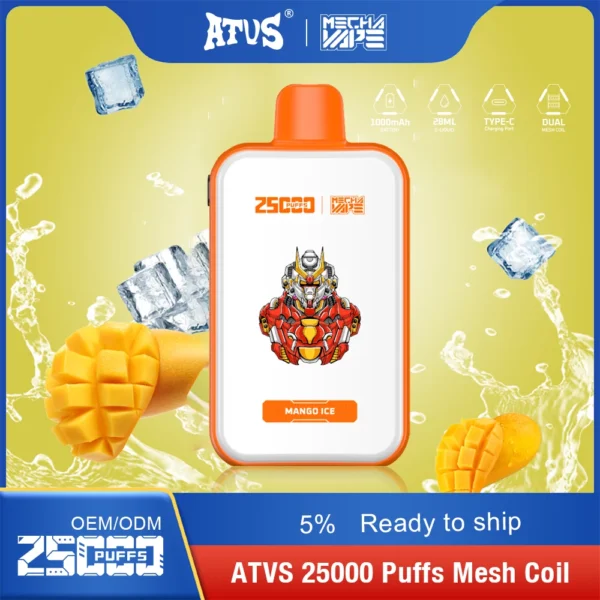 ATVS 25000 Puffs Dual Mesh 5% Niskonikotynowy, jednorazowy, jednorazowy długopis Vapes Kup hurtowo - AlsoVape - 13