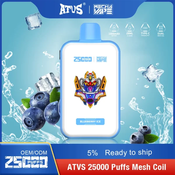 ATVS 25000 Puffs Dual Mesh 5% Niskonikotynowy, jednorazowy, jednorazowy długopis Vapes Kup hurtowo - AlsoVape - 12