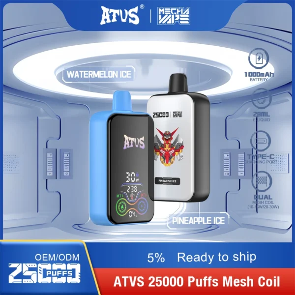 ATVS 25000 Puffs Dual Mesh 5% Niskonikotynowy jednorazowy długopis Vapes Kup hurtowo - AlsoVape - 9