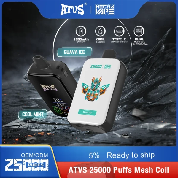 ATVS 25000 Puffs Dual Mesh 5% Niskonikotynowy jednorazowy długopis Vapes Kup hurtowo - AlsoVape - 8