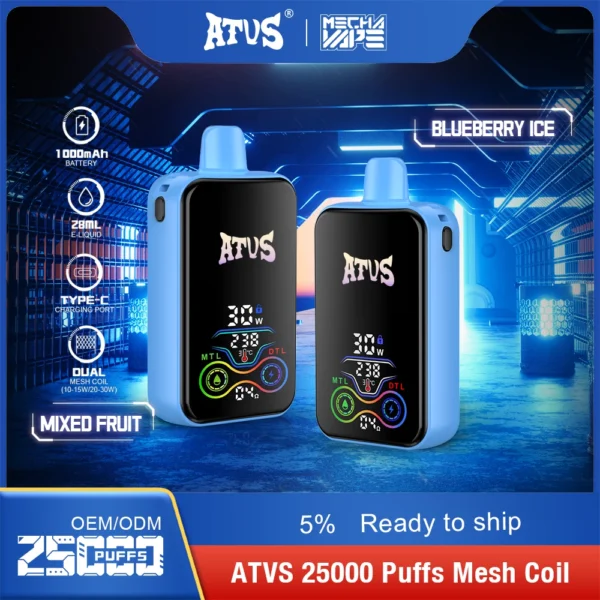 ATVS 25000 Puffs Dual Mesh 5% Niskonikotynowy, jednorazowy, jednorazowy długopis Vapes Kup hurtowo - AlsoVape - 4