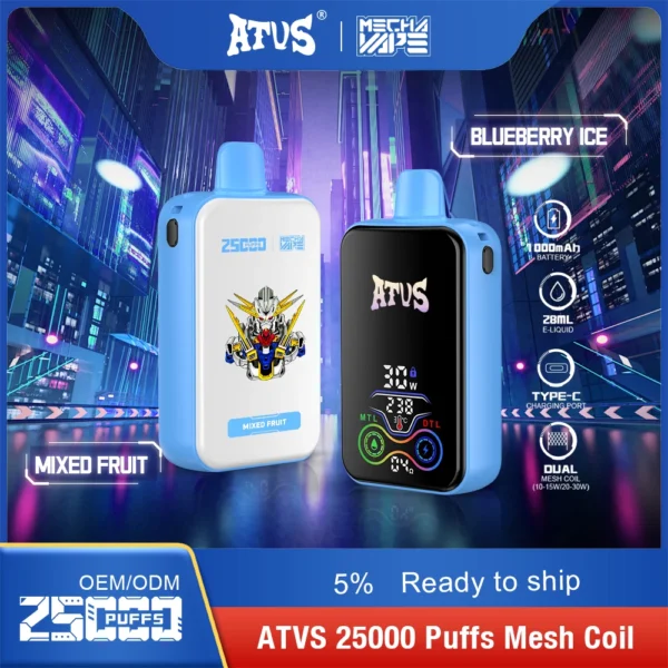 ATVS 25000 Puffs Dual Mesh 5% Niskonikotynowy, jednorazowy, jednorazowy długopis Vapes Kup hurtowo - AlsoVape - 3