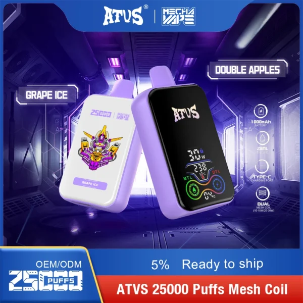 ATVS 25000 Puffs Dual Mesh 5% Nikotynowy Akumulator Jednorazowy Vapes Pen Luzem Kup hurtowo - AlsoVape - 2