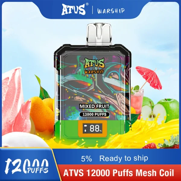 Atvs Warship 12000 Puffs 5% Nízká nikotinová dobíjecí jednorázová pera Hromadně Koupit velkoobchod – AlsoVape – 6