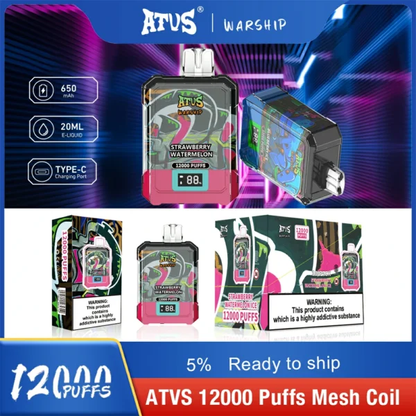 Atvs Warship 12000 Puffs 5% Nízkonikotinové dobíjecí jednorázové vapes Pen Hromadně Koupit velkoobchod – AlsoVape – 3