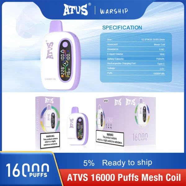 Atvs 16000 Puffs 2% 5% Genopladelige engangsvapes med lav nikotinindhold Pen Bulk Køb Engros - AlsoVape - 11