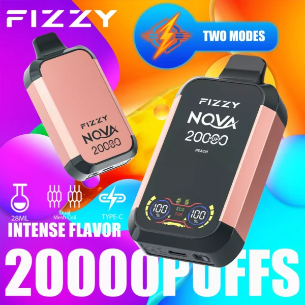 Fizzy Nova 20000 Puffs Dual Mesh 2% 5% Vähä Nikotiini Ladattava Kertakäyttöinen Vapes Pen Bulk Tukkumyynti - AlsoVape - 3
